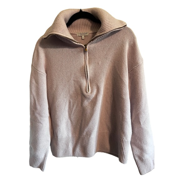 Bartolini Sweaters - Bartolini  Merino Wool Ladies Blush Pink 1/4 Zip Neck Sweater Small